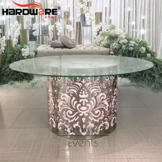طراحی ست میز شام بالایی شیشه ای ضدزنگ مدرن برای فروش