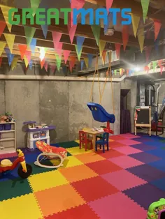 کاشی های کف رنگی Rainbow Foam برای اتاق بازی زیرزمین