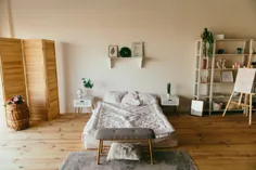 کف های چوبی جامد و سایر ایده های طراحی اتاق خواب مجلل - تختخواب خانگی و زندگی در خانه