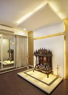 طراحی اتاق Pooja در سالن |  Pooja Mandir برای خانه |  قفسه Pooja