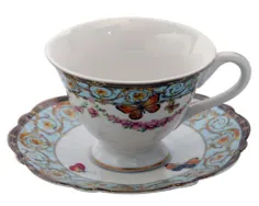 فنجان و نعلبکی چای پروانه آبی - مجموعه 4 عددی - The Teapot Shoppe، Inc.