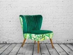 صندلی کوکتل گرمسیری سبز مخملی