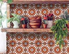 برچسب های تزئینی وینیل خودکار چسب کاشی دیواری Tiznit مراکش ، دکوراسیون منزل آشپزخانه Backsplash Carrelage ، پوست و استیک