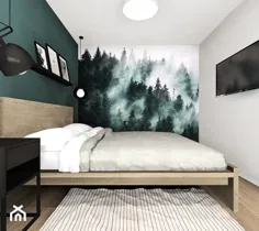Mieszkanie na wynajem - Wodzisław Śląski - niarednia szara zielona sypialnia małżeńska، styl nowoczesny - zdjęcie od KOCHAN wnętrza