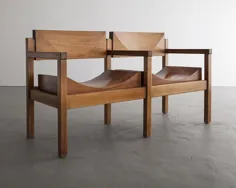 خواکیم تنیرو |  "نیمکت صندلی درختی" دو صندلی در چوب درخت گل محمدی جامد ، شکل (حدود 1954) |  موجود برای فروش |  هنرمند
