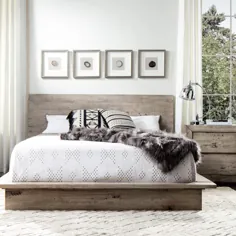 تختخواب چوبی خاکستری |  تختخواب اصلاح شده King Wood