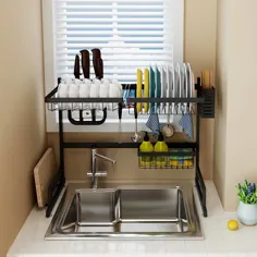 قفسه تخلیه از جنس استنلس استیل ، ردیف خشک کردن ظرف 2 لایه ظرفشویی ظرف ظرفشویی ظرف ظرفشویی ظرف ظرفشویی ظروف آشپزخانه ذخیره سازی نگهدارنده قاشق چنگال - Walmart.com