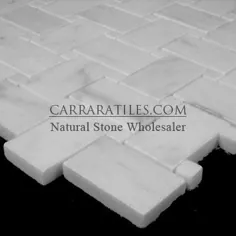 کاشی موزاییکی موزاییکی موزاییکی سفید سنگ بنای ایتالیایی Bianco Carrera سنگ مرمر با نقطه های Bianco Carrara