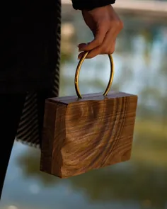 کیف چوبی طرح موج