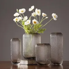 تزیین میز دکوراسیون خاکستری گلدان گلدان برجسته گلدان شیشه ای