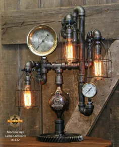 لامپ صنعتی Steampunk / Shawn Carling / Boston / Steam Gauge / Lamp # 1822 فروخته شده
