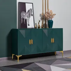 کابینت آشپزخانه بوفه 59 تخته سبز با قفسه های قابل تنظیم چهار در