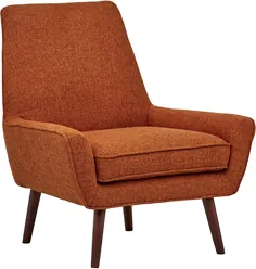 برند آمازون - صندلی پرچین جیمی چرمی صندلی لهجه ای با بازوی کم باز مدرن ، 31 "W ، مشکی
