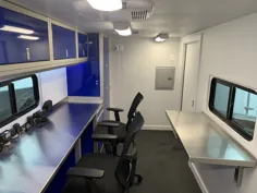 کابینت های آلومینیومی آبی مدول در مرکز فرماندهی موبایل برای آتش نشانی