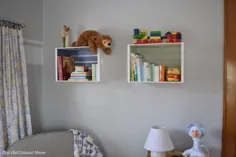 قفسه کتاب DIY Nursery از جعبه های چوبی