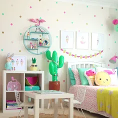 تابلوچسبهای دیواری Peel & Stick Doll Wall Tickers Nursery Polka Dot |  اتسی