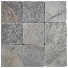 کاشی و موزاییک انبار 4 "x 4" کاشی دیواری و کف کاشی تراورتن ، سنگ طبیعی / تراورتن به رنگ خاکستری / لعاب دار / مشکی ، اندازه 4 "H X 4" W |  Wayfair