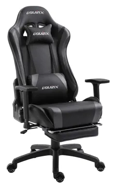 صندلی مخصوص بازی Dowinx Ergonomic Office Recliner برای رایانه با پشتی ماساژ کمر ، صندلی سبک مسابقه ای صندلی پارچه ای چرمی PU چرمی با پشتی جمع شونده (مشکی و خاکستری)