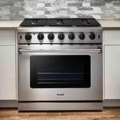 Thor Kitchen 36 "6.0 Cu. Ft Single Oven Range Gas Professional in Steel in Steel (LRG3601U)