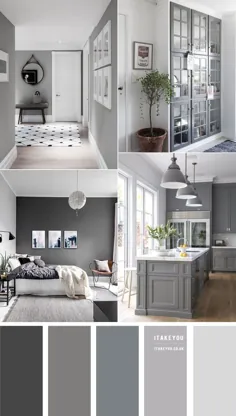 ایده های رنگی خاکستری خانه: پالت رنگ خاکستری