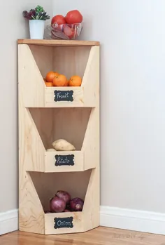 سطل نگهداری سبزیجات گوشه ای DIY