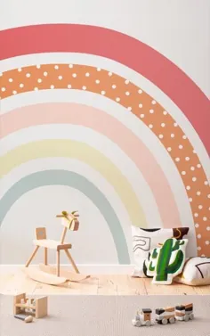 Fototapete Süße Bunte Regenbogen für Kinder |  تصویر زمینه نقاشی دیواری