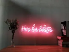 He's Her Lobster Sign Real Glass Neon Signage for Bedroom Garage Bar Man Cave Room دکوراسیون منزل تزئینات هنری دست ساز چراغ دیواری شامل کم نور