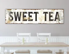 تابلوی آشپزخانه تزئینی دیواری تزئینی دیواری روستیک شیک ، تابلوی مزرعه چای شیرین جنوبی ، چاپخانه تزئینی دیواری اتاق غذاخوری بدوی کشور