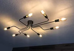 لامپ سقفی LynPon چراغ سقفی فلزی صنعتی فلش کوه با 8 چراغ برای اتاق ناهار خوری آشپزخانه روشنایی اتاق نشیمن