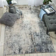 فرش مشکی خاکستری بژ RUS01 |  سرزمین فرش ها