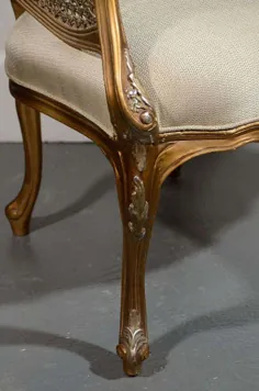 صندلی طلاکاری شده Bergere هالیوود Regency Louis XV Style