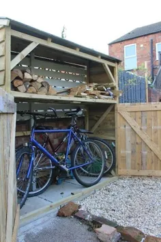 DIY Bike Shed with Log Store - Kezzabeth |  DIY و وبلاگ نوسازی