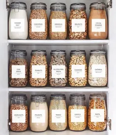 Minimalist Pantry Labels، 144 Labels