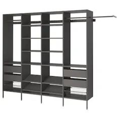 ترکیب کمد لباس AURDAL - خاکستری تیره - IKEA