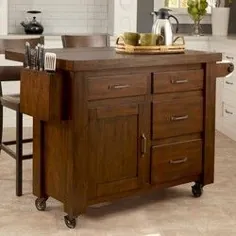 چرخ دستی های آشپزخانه ، جزایر آشپزخانه ، میزهای کار و بلوک های قصابی با چند سبک و پایان |  KitchenSource.com