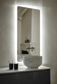 سینک ظرفشویی سنگ مرمر سفید سطل مرمر طبیعی سینک حمام |  اتسی