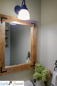 آینه قاب چوبی DIY ، آینه حمام صنعتی Farmhouse - با شادی ارزشمند