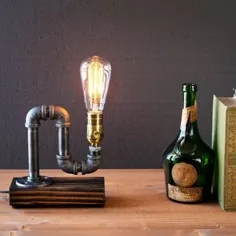 چراغ رومیزی-چراغ رومیزی-لامپ Steampunk-لامپ ادیسون-منزل روستیک |  اتسی