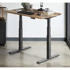میز ایستاده قابل تنظیم با ارتفاع VARI ، چوب / چوب و فلز / فلز در چوب / خاکستری اصلاح شده ، اندازه 50.5 "H x 48" W x 30 "D | Wayfair