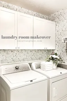 آرایش اتاق لباسشویی با کاغذ دیواری های لایه بردار و استیک