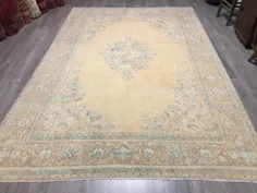 فرشهای 7'x10'6 "ft Persian Oushak RugPastel |  اتسی
