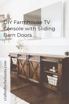 پایه تلویزیون TV Farmhouse با درهای انبار کشویی