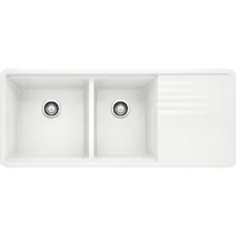 ظرف شستشوی آشپزخانه مسکونی مخزن Blanco Precis 48-In X 20-In-White Double Drainboard 440410