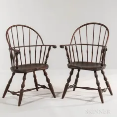 جفت صندلی های پشتی گونی نقاشی شده Windsor 3307M ، 99 |  حراج دهنده های Skinner