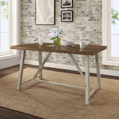 خانه های بهتر و باغات میز ناهار خوری چوبی و فلزی کالین - Walmart.com