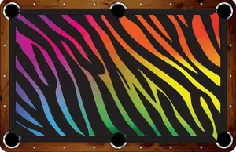 میز رنگ استخر رنگین کمانی رنگین کمان Zebra 7 '/ 8'