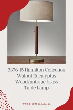 3376-15 Hamilton Collection Walnut Eucalyptus Wood / Less Table Lamp Table