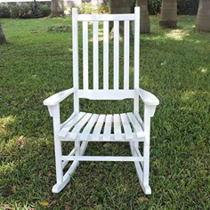 Merry Garden - راک سفید / صندلی راک چوب اقاقیا