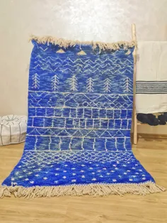 فرش فرش مراکشی Beni Ourain Vintage Blue مراکش |  اتسی