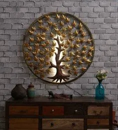 خرید هنر دیواری درخت درخت ماه با هدایت در چند رنگ توسط هنر و صنایع دستی Mahalaxmi - هنر فلزی گل - هنر دیوار فلزی - دکوراسیون منزل - محصول Pepperfry